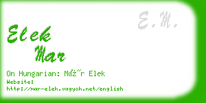 elek mar business card